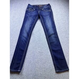 Perfect Rock Revival Adele Skinny Jeans Rhinestone Embellishments Size 26